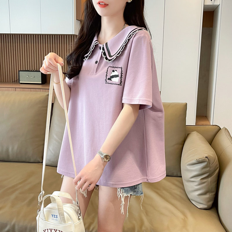 FA20941# 棉质网红ins潮超火短袖t恤女夏季宽松休闲设计感小众百搭上衣 服裝批發女裝批發服飾貨源