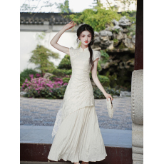 批发实拍 新中式国风刺绣<b class='q'>改良</b><b class='q'>旗袍</b>连衣裙 上架+40