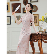 批发实拍 新中式复古<b class='q'>改良</b><b class='q'>旗袍</b>短袖连衣裙 上架+40