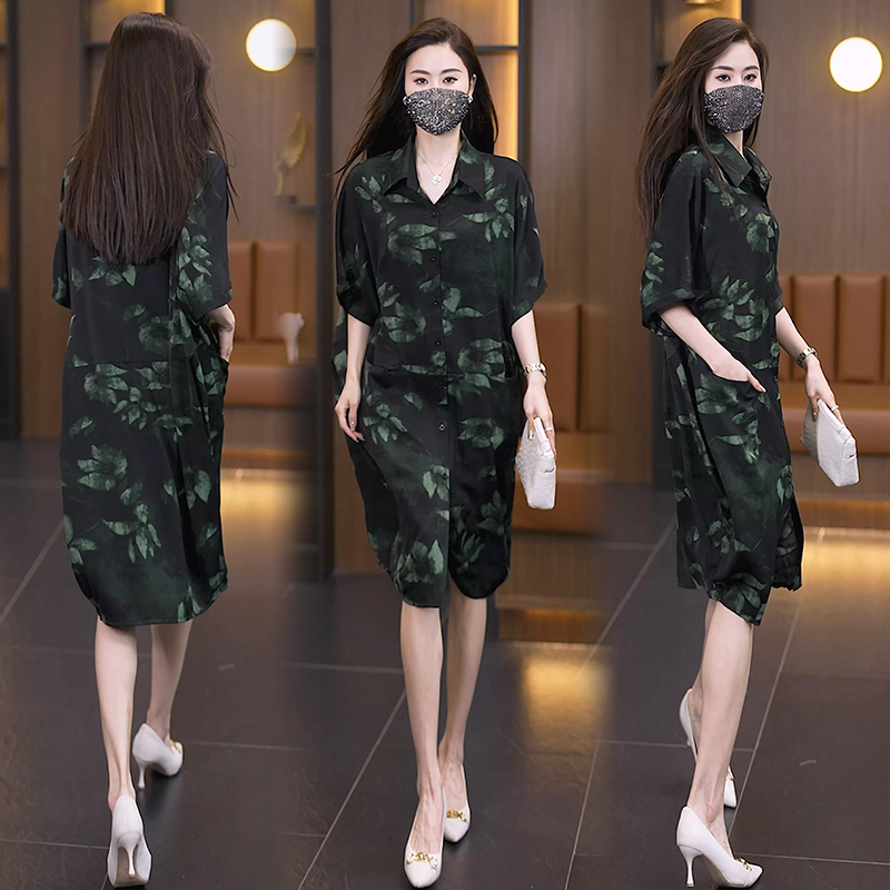 MY17190# 时尚宽松遮肉显瘦宽松舒适透气轻奢连衣裙女裝貨源服裝批發