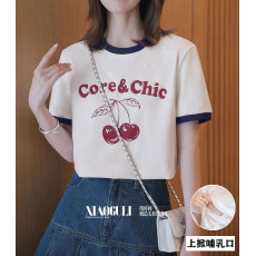 批发<b class='q'>夏</b>季哺乳拼色纯棉T恤产后月子期百搭显瘦喂奶亲肤印花上衣