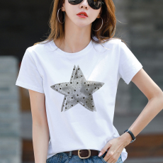 批发2026年夏天新款休闲宽松欧货短袖<b class='q'>t</b><b class='q'>恤</b>女洋气时尚<b class='q'>个性</b>小众圆领上衣