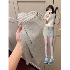 批发有内衬灰色休闲运动超短裙辣妹a字半身裙女夏季女装包臀卫裙子