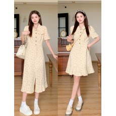 批发大码女装小碎花牛仔<b class='q'>连衣裙</b>2026新款夏季短袖闺蜜中长款显瘦裙子