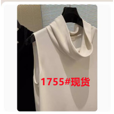 批发渠道货，柜2.9k+！！极简老钱风女装~堆堆领醋酸无袖背心上衣外搭