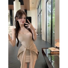 批发实拍实价 辣妹吊带绑带气质<b class='q'>连衣裙</b>女夏季韩系高级感修身收腰短裙