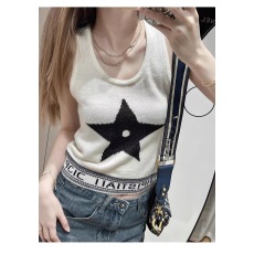 批发夏季新款洋气减龄圆领星星提花宽松短袖上衣女