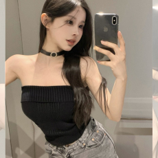 批发已出货性感轻熟风抹胸上衣女设计感小众短款露肚脐纯欲辣妹