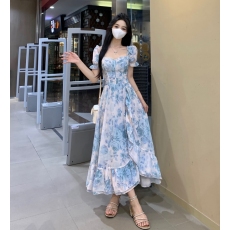 批发实拍<b class='q'>大码</b>女装夏季新款新中式复古碎花连衣裙夏季<b class='q'>雪纺</b>两穿长裙