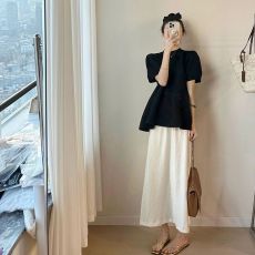 批发白色半身裙女港味复古<b class='q'>中长裙</b>子2026年夏季新款韩版时尚设计感套装