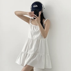 批发已出货 韩国chic甜美气质简约休闲小个子系带吊带<b class='q'>连衣裙</b>短裙女