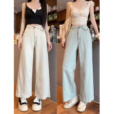 批发<b class='q'>实拍</b><b class='q'>大码</b>水洗复古薄料宽松柔软九分牛仔裤直筒减龄显瘦阔腿奶奶裤