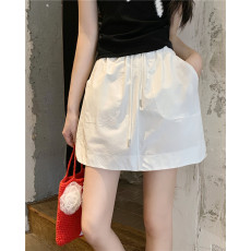 批发<b class='q'>实拍</b>胖MM宽松复古工装风半身裙辣妹遮肉显瘦腰部抽绳A字短裙