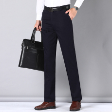 批发新款实拍薄款中老年爸爸装纯棉透气舒适柔软<b class='q'>商务</b>直筒中老年西装裤