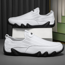 批发2024夏季新款百搭时尚八爪网布运动鞋薄款一脚蹬户外旅游休闲男鞋