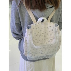 批发小众可爱碎花双肩包2024新款小清新大容百搭帆布包韩系通勤背包