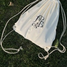 批发简单复古抽绳抽绳束口帆布袋揹包