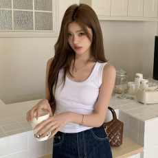 批发实拍2024夏装新款吊带女基础款弹力修身短款针织外穿百搭背心上衣