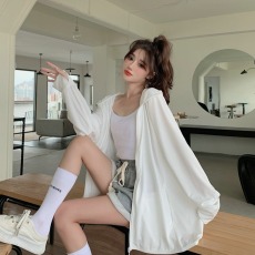 批发薄款开衫连帽冰丝防晒衣女2026年<b class='q'>夏</b>季新款外搭宽松长袖空调衫外套