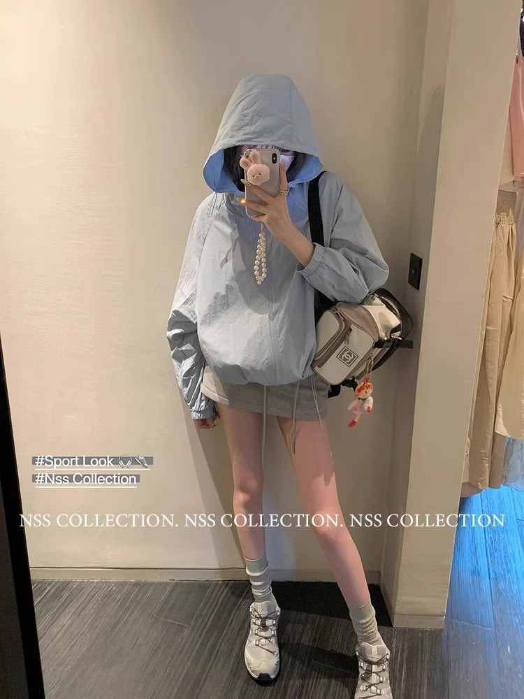 nss collection 같은 단락 도보 여행 그룹 세트 2.0 야외 여름 새로운 후드 하드 코어 자외선 차단 복 여성
