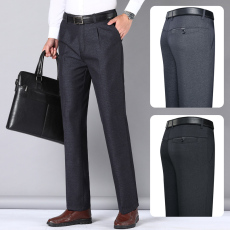批发新款实拍薄春秋款中老年爸爸装透气舒适柔软<b class='q'>商务</b>直筒中老年西装裤
