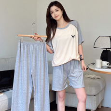 批发细弟--夏季微商直播爆款仿棉睡衣女卡通甜美可爱<b class='q'>米奇</b>家居服<b class='q'>套装</b>女