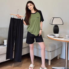批发细弟--夏季微商直播爆款仿棉睡衣女卡通甜美可爱<b class='q'>米奇</b>家居服<b class='q'>套装</b>女