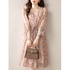 批发限价+12+小视频 五分袖雪纺<b class='q'>连衣裙</b>女夏季a字裙2026年新款女装