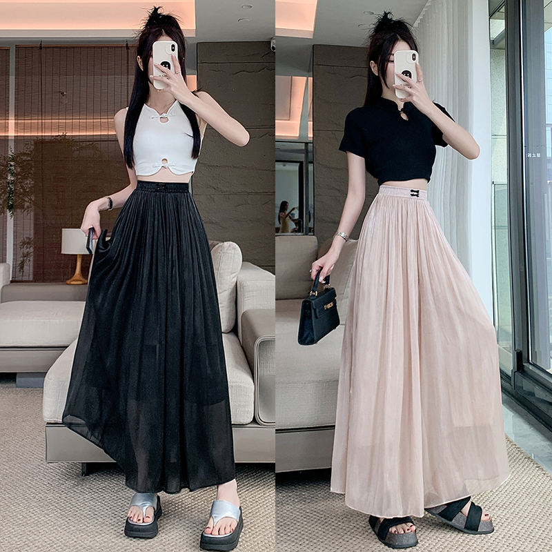 MY5594# 大码女装新款韩版松紧腰小个子慵懒阔腿裤直筒裤女裝貨源服裝批發