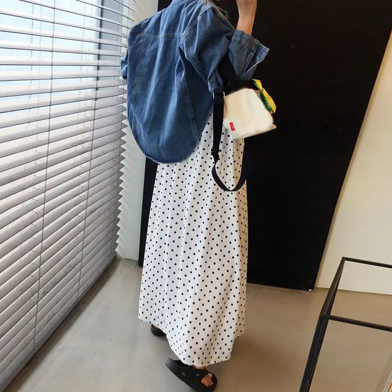한국스타일 블랙 화이트 파스텔 점프수트 상세 이미지 4