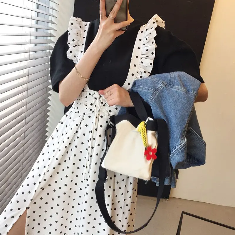 한국스타일 블랙 화이트 파스텔 점프수트 상세 이미지 5