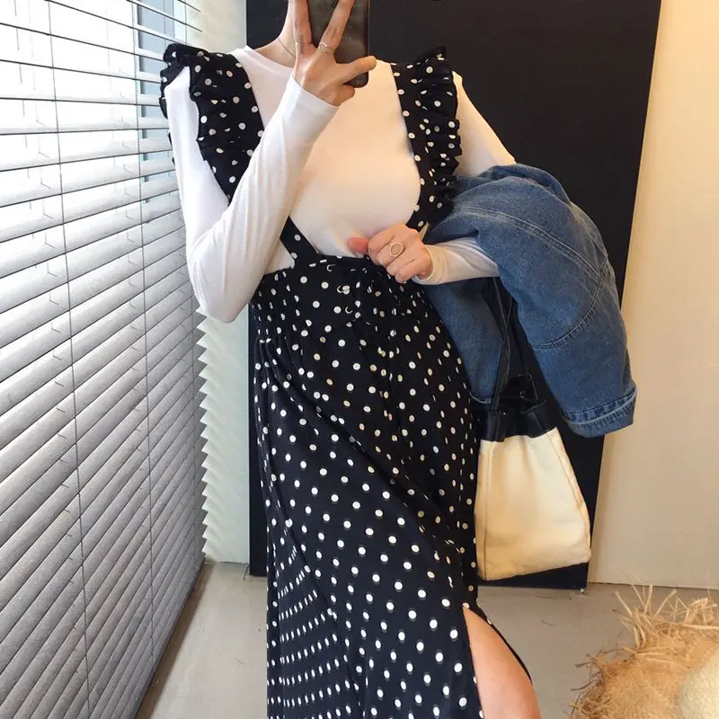한국스타일 블랙 화이트 파스텔 점프수트 상세 이미지 17