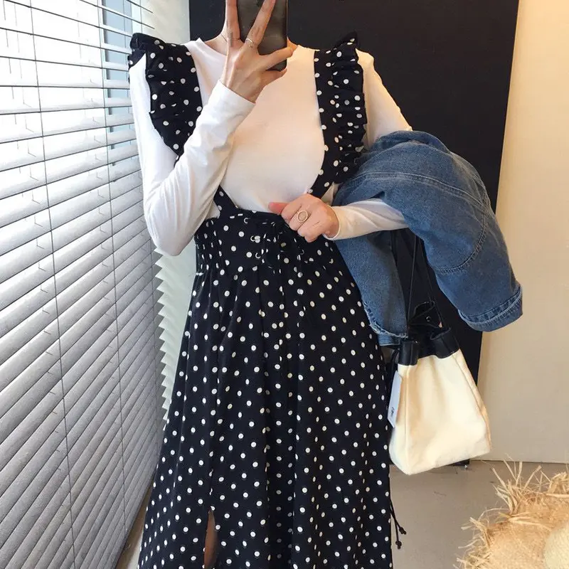 한국스타일 블랙 화이트 파스텔 점프수트 상세 이미지 18