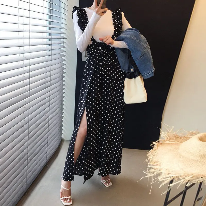 한국스타일 블랙 화이트 파스텔 점프수트 상세 이미지 22
