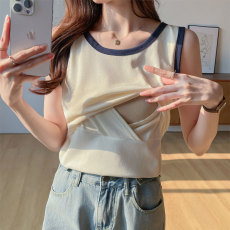 批发实拍 夏季新款纯棉<b class='q'>哺乳</b><b class='q'>衣</b>背心产后外穿辣妈百搭撞色喂奶<b class='q'>上衣</b>