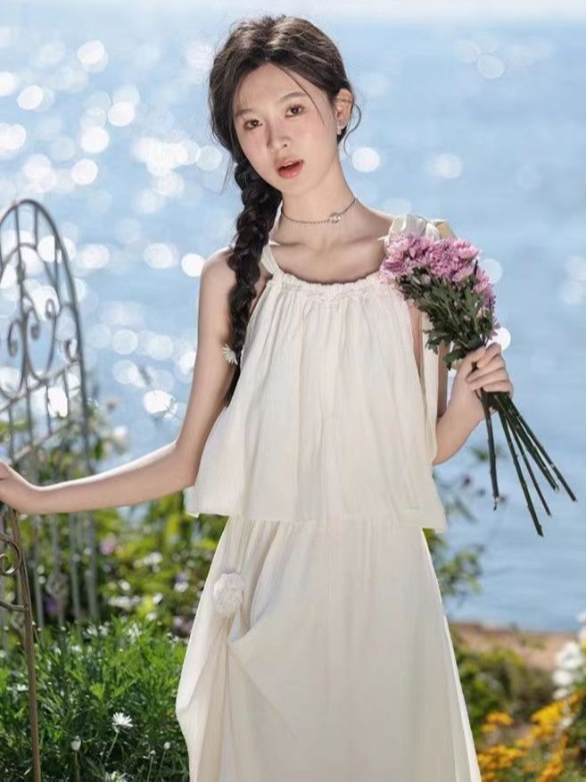 Official picture 2024 Korean version of the new super fairy gentle style sweet temperament suspender fairy skirt