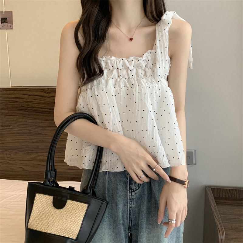 Has been shipped suspender bottoming sleeveless vest for women summer white niche outer wear short tube top trendy