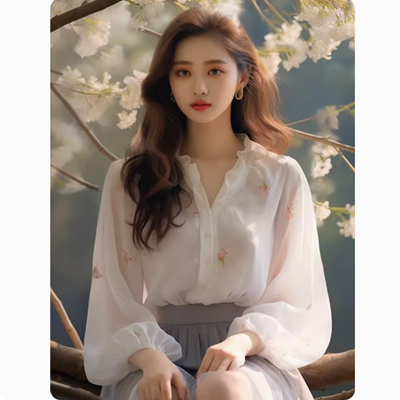 프랑스식 작은 샤넬 스타일 화이트 레이스 V넥 여성 셔츠 2026 봄 새로운 인사이드 가져 가라. Chic 아름다운 아름다운 맨위