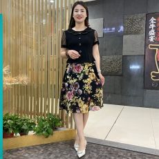 批发夏季碎花裙子女洋气新款妈妈装减龄气质大码拼接假两件<b class='q'>连衣裙</b>