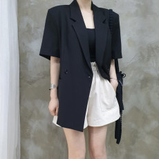 批发韩国chic  小个子高级感休闲垂感短袖西装外套