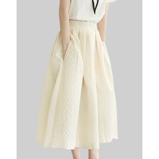 批发赫本风高腰伞裙中长款半身裙女2024年<b class='q'>夏装</b>新款法式a字裙显瘦遮胯