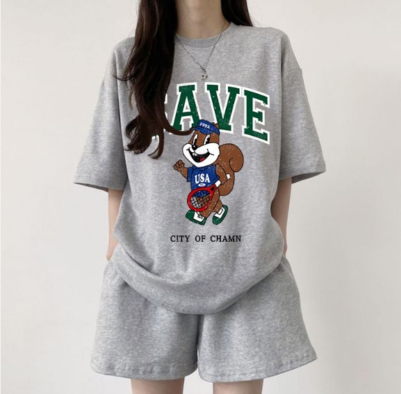 한국 스타일 chic 패션 세트 여성 연령 감소 여름 캐주얼 운동 투피스 세트