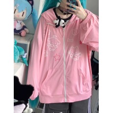 批发2026可爱风轻薄连帽防晒外套UPF50+宽松防紫外线小狗印花防晒衣