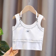批发儿童背心<b class='q'>夏</b>季薄款女童上衣中大童外穿打底t恤女孩假两件吊带T恤潮