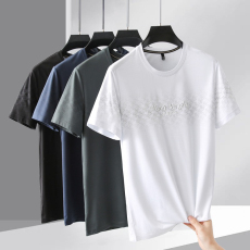 批发夏季冰丝t恤男士短袖薄款修身速干上衣潮流休闲体恤汗衫男款半袖