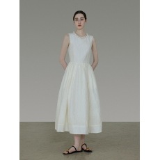 批发珍珠领<b class='q'>连衣裙</b><b class='q'>提花</b>高级感收腰设计感小众无袖气质法式长裙