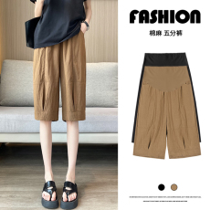 批发<b class='q'>孕妇</b><b class='q'>裤</b>夏季款外穿夏天薄款孕期<b class='q'>大码</b>高腰锦棉皱六分裤阔腿宽松短裤