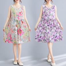 批发实拍 棉绸睡裙女夏季宽松无袖<b class='q'>连衣裙</b>可外穿<b class='q'>人造棉</b>家居服薄款年轻