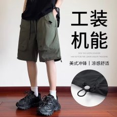 批发2024年夏季工装<b class='q'>风</b>格宽松休闲美式高街潮款青少年帅气户外运动短裤