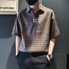 批发polo衫男短袖潮牌t恤男士夏季休闲重磅半袖宽松日系翻领纯色上衣